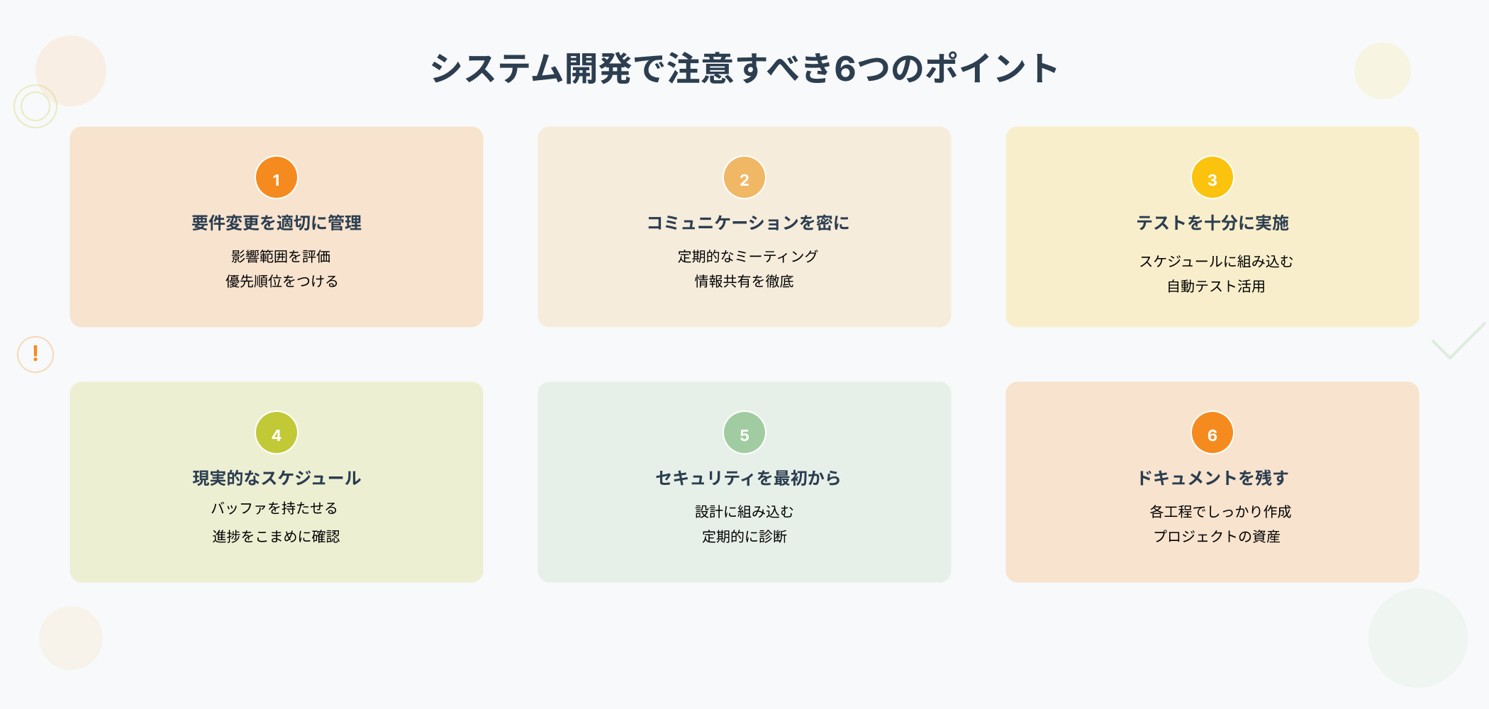 システム開発プロジェクトで注意すべき6つの重要ポイント